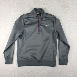 Puma Sweater‎ Mens Medium Gray Quarter Zip Performance Pull Over